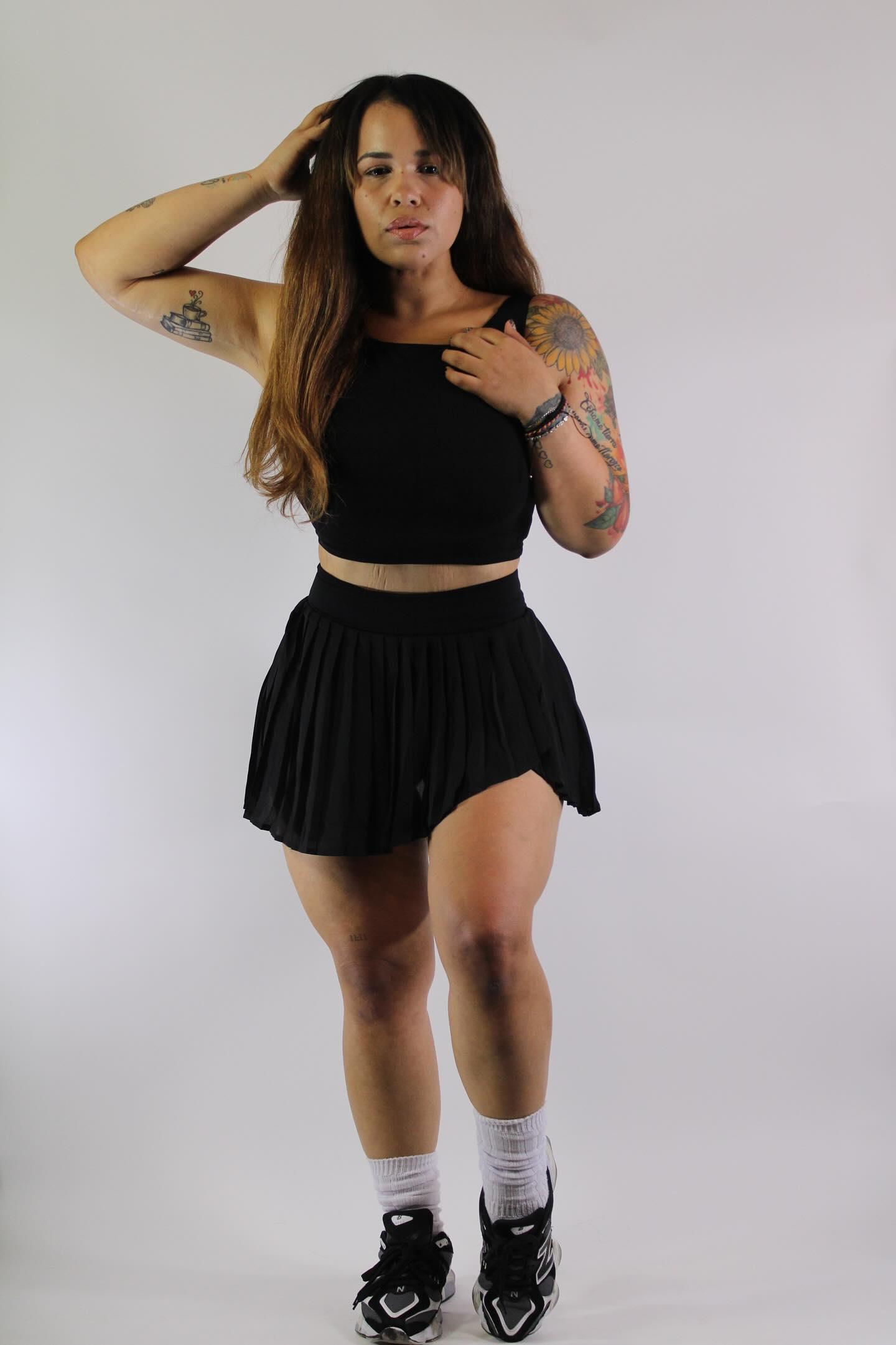 Hustling Skort Set-Black