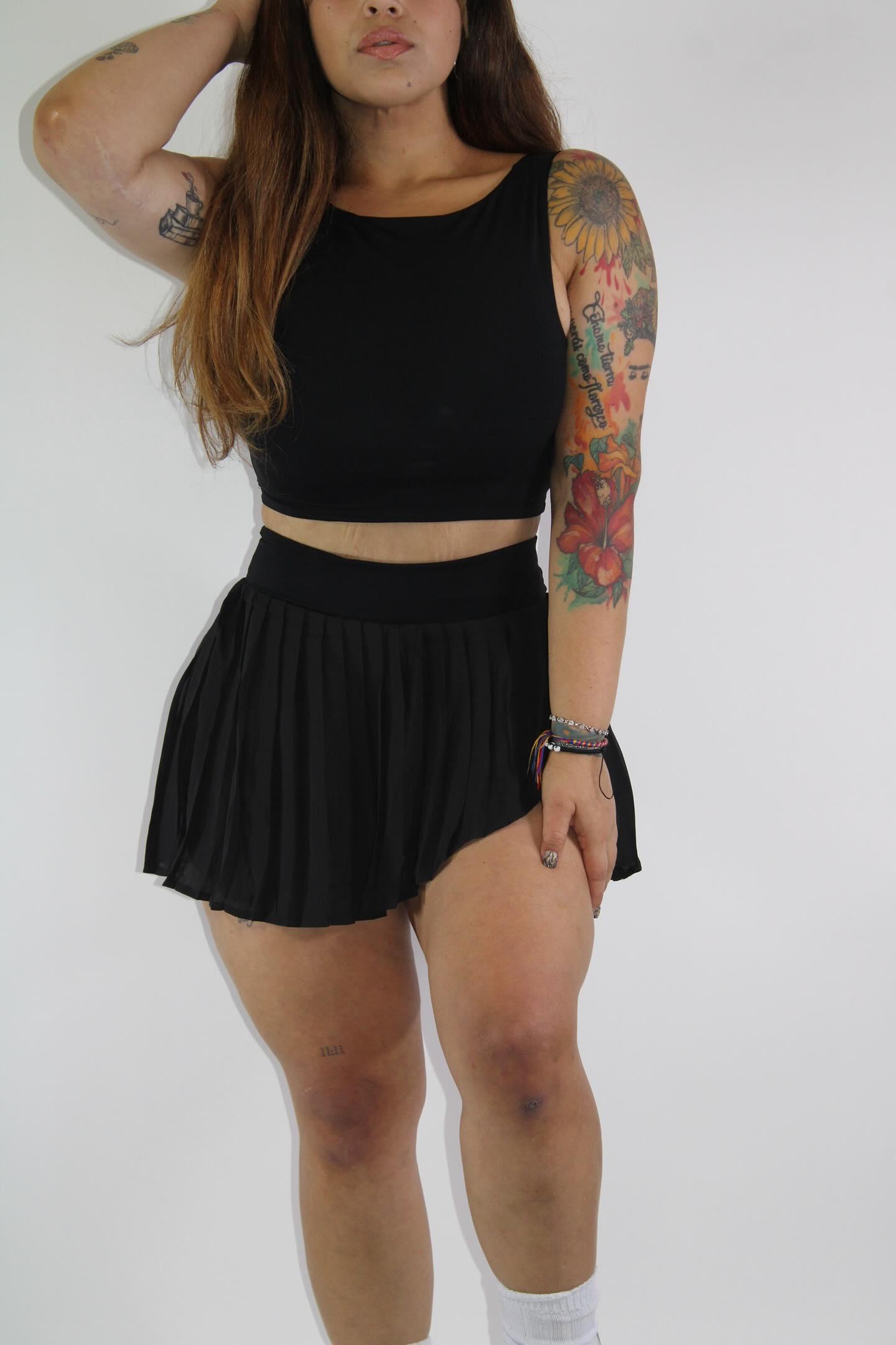 Hustling Skort Set-Black